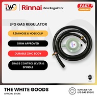 Rinnai LPG Gas Regulator & 1.5M Hose Set with Hose Clip | Low Pressure SIRIM Approved