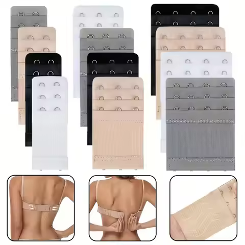 12 Elastic Bra Hooks, Lingerie Extension Hooks, 2/3/4 Hook Closures, Adjustable Back Bra Hooks, Ling