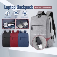 Business Leisure Travel USB Laptop Backpack Laptop Bag Travel Bag USB Charging Bag beg komputer riba 电脑背包