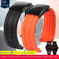 Arc Mouth watchband 22mm 23mm For Mido Rubber Watch Strap M005/M005.430/M005.614 Citizen blue angel black orange blue bracelet| | - AliExpress
