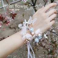 Taiwan Shipping ins Super Fairy Beautiful Dreamy Butterfly Hand Flower Wedding Korean Bride Wrist Pe