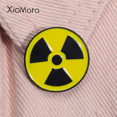 Radioactive Nuclear Radiation Symbol Enamel Pin Hazard Warning Sign Brooch Lapel Backpack Badge Jewe