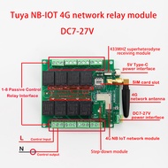 Tuya สมาร์ทสวิตช์ไร้สาย8ทาง DC 7-27V NB-IOT อินเตอร์เน็ตโมดูลรีเลย์4G รีโมทคอนโทรล433MHz DIY บ้านอัต