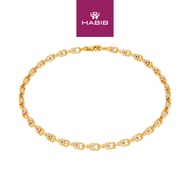 HABIB 916/22K Yellow and White Gold Anklet 6900002YWS