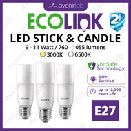[SIRIM] ECOLINK E27 LED Stick Candle Light Bulb 9W 11W Warm White Cool White SIRIM Certified