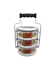 RANTANG NASI ENAMEL SUSUN 3 LUNCH BOX RANTANG ENAMEL