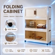 Storage Cabinet Double Magnetic Doors Storage Box L60-80cm Foldable Storage Box 收納櫃 Stackable