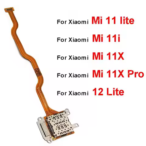 SIM Card Tray Reader Flex Cable For Xiaomi Mi 11 12 Lite Mi 11i Mi 11X Mi11X Pro SIM Card Tray Socke