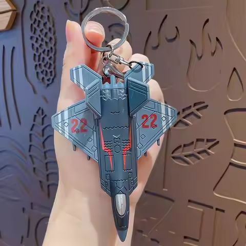 New Fighter Aircraft Key Chain Alloy Material Hanging Bag Pendant Cartoon Fighter Bag Ornaments Chil