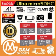Sandisk A1 Ultra microSDHC UHS-I U1 Micro SD Card 16GB 32GB 64GB 128GB 256GB Up to 120MB/s** Camera Mobile Phone Switch