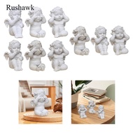 Rushawk SiaBiced Angel Statue Cherub Statue Collection Resin Retro Style Tabletop Ornament Angel
