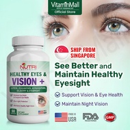 Nutri Botanics Healthy Eye - Lutein Eye Supplement + Bilberry - Retina Health, 5 Eye Vitamin - 60's