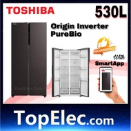 Toshiba Refrigerator 530L Inverter GR-RS600WI-PMY(37) 2 Door Fridge Peti Sejuk 460L TOPELEC