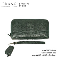 Prang Crocodile Leather Long Double Zipped Wallet กระเป๋าสตางค์ ซิปคู่ หนังจระเข้ C-W02BT(XL)-MK ส่วนหาง