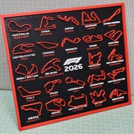 Formula 1 F1 Circuit Map Poster 2026 Track Layout Mercedes Ferrari Team Wall Art Decor for Fans