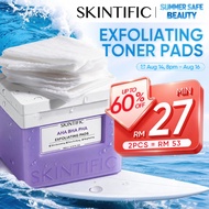 SKINTIFIC AHA BHA PHA Exfoliating Toner Pads 130ml for Pore Purifying&Skin Smooth&Brighten