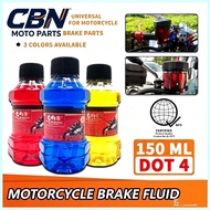 . Motorcycle Brake Fluid DOT4 Brake Fluid Silicon Waterbase Universal 150ml 4Colors.