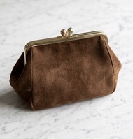 Coach 麂皮 Kisslock 單肩包 手拿包 Suede Clutch Shoulder Bag