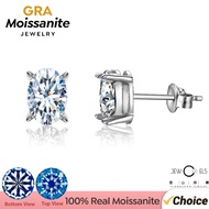 1CT Oval Moissanite Stud Earrings for Women | 925 Sterling Silver Certified | Brilliant Diamond Anni