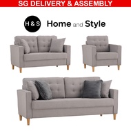 (SG) Luxury Fabric Sofa, 1, 2 Seater &amp; 3 Seater sofa, Premium Easy Care Fabric Sofa by Home And Style FREE INSTALLATION