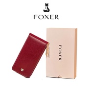 FOXER Women's Folding Genuine Leather Long Wallet Card Holder