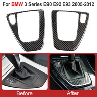 Gear Shift Panel Cover Interior Trim Real Carbon Fiber Sticker For BMW Old 3 Series E90 E92 E93 05-1