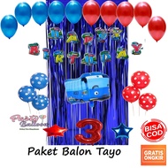 Paket Balon Ulang Tahun Dekorasi anak laki laki karakter Mobil Bus TAYO Set Lengkap Ultah Anak Murah
