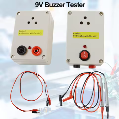 9V Buzzer Tester Electric Wire Tester PCB Cable Switch Products Tester On-Off Tester with Crocodie C
