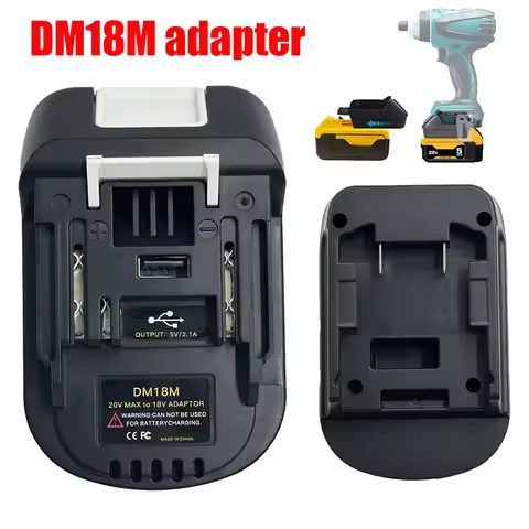 Electric Power Tool Adapter Converter DM18M Battery Adapter for Dewalt DCB200 DCB205 20V Lithium to 