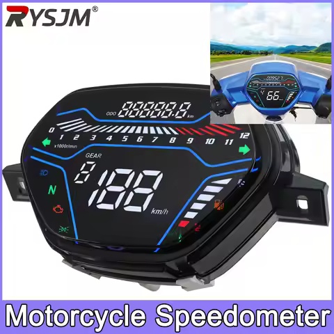Motorcycle Speedometer 199Km/h LED Dashboard RPM Tachometer Digital Temp Fuel Gauge for Honda EX5 Cl