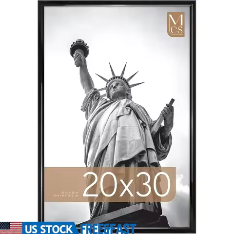 Large Black Poster Frame 20x30 Inch Vertical Horizontal Wall Mount Picture Frame Lightweight Durable