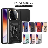 Mecha Style Fashion Cases for Vivo T3 Pro iQOO Z9s Pro I2305 V2404 Hard Push Pull Window Stand Magne