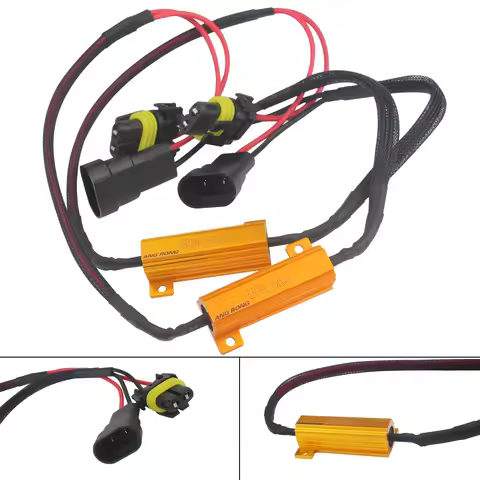 2x 50w 6 Ohm 9006 HB4 Load Resistor Resistance Wiring Harness For Daytime Running Fog Light HeadLigh