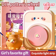[Qilemeng]DIY Pottery Machine Kid Air Dry Clay Art Supplies Toys Pottery Painting Kit Clay Craft For