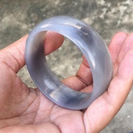 【Lost and find】天然石 和田玉 煙紫 帶微藕粉 飄雲彩 手鐲 56