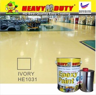 IVORY HE1031 ( 5L ) HEAVY DUTY EPOXY BRAND Two Pack Epoxy Floor Paint - 4 Liter Paint + 1 Liter hardener