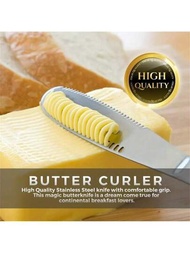 1入不鏽鋼打孔奶油刀,可用來抹奶油、果醬、乳酪或切片麵包