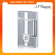 Hộp Quẹt Bật Lửa Dupont Super Ô Vuông Kèm Khiên D144B Màu Bạc - Dùng Gas Đá Cao Cấp