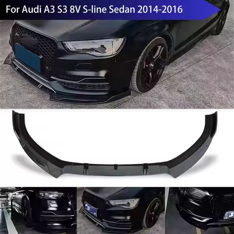 Front Bumper Splitter Lip for Audi A3 S3 8V S-line Sedan 2014-2016 Diffuser Spoiler Protector Guard 