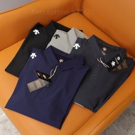 DESCENTE 春款長袖Polo衫 男款純色上衣