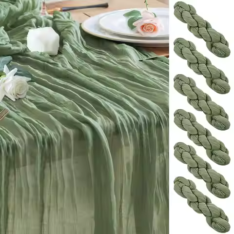 1/2/4/6pcs Cheesecloth Table Runner Boho Gauze Table Runner 40x270cm for Wedding Bridal Shower Birth