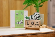 (海洋公園X島嶼製作 聯乘系列) 加加得得木製桌面可愛熊貓日曆 貼