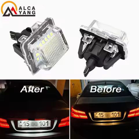 2 Pcs For Mercedes Benz W204 W212 W216 W221 W207 W218 Canbus LED Car Number License Plate Light Asse