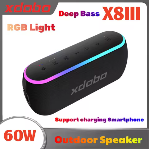 XDOBO X8III Outdoor Speaker Wireless 60W Power Subwoofer Heavy Bass RGB Light Home Party Office Musi