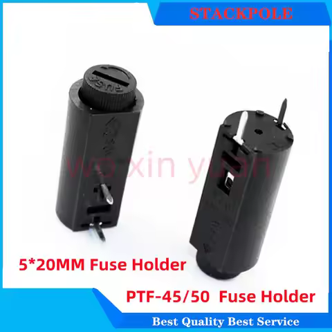 5PCS 5*20MM Fuse Holder PTF-45/50 10A250V 2.5W PCB Panel Mounting Vertical/Horizontal High Temperatu