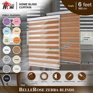 HOME BLIND BelleRose Korea Zebra Blinds / Langsir Bidai / Width 61cm To 213cm / Height 183cm (6 Feet
