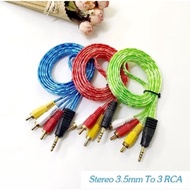 🔌READY STOCK🔌🇲🇾 Stereo 3.5mm To 2 RCA Stereo 3.5 to 3 RCA 2 RCA To 2 RCA 3 RCA To 3 RCA 1.5M