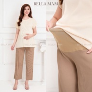 Quần Bầu Ống Xuông Thiết Kế Quần Dập Ly Bầu Thời Trang Ống Rộng Mềm Mại Có Đáp Bụng và Chun Chỉnh Bụ