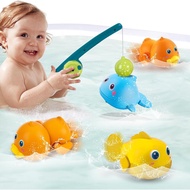 Dwi Dowellin Bath Toys for Toddlers, Magnetic Fishing Games Kids Bathtub Toys, Mold Free Wind-up Toy