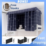 1 pc Student Bed Curtains Dorm Home Bunk Nets Bed Curtains Cloth Bed Canopy Blackout Students Curtain Shading Nets Breathable Dust Proof Single Sleeper